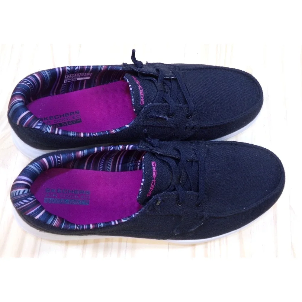 Skechers On the Go Air Cooled Slip On Shoes Sneakers Womens Black Sz 10 Goga Mat - Picture 6 of 10